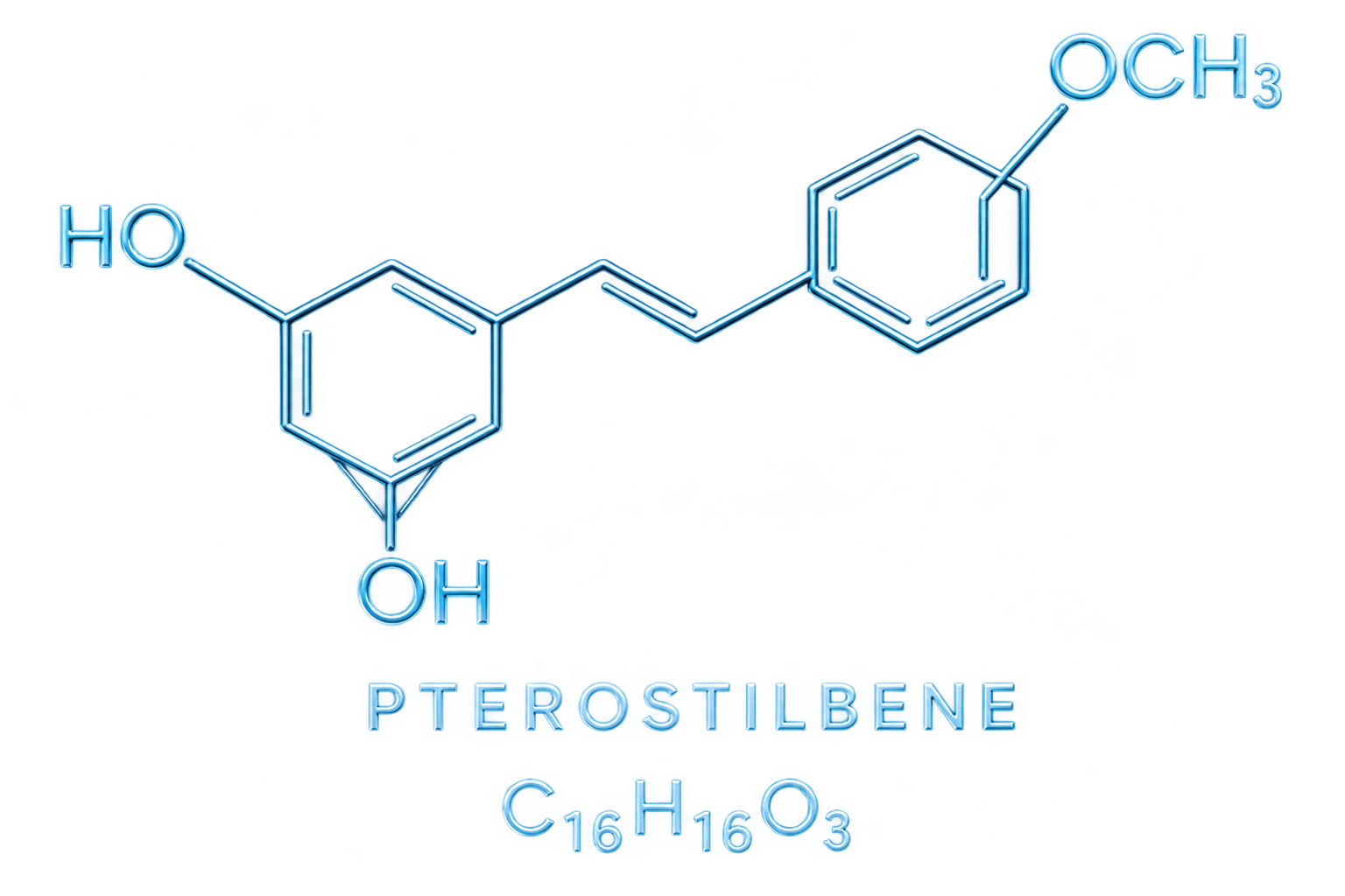 Pterostilbene molecular structure C16H16O3